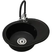 Brado Granit Küchenspüle Einbecken BELLA mit Siphon Chrom und Armatur LUK Chrom