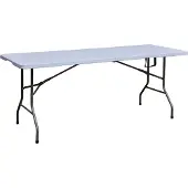 Jet-Line Buffettisch Gartentisch Klapptisch zusammenklappbar faltbar weiß grau 180x70x74cm NIKOLAUS Wetterbeständig Garten Terrasse Balkon