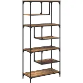 vidaXL Bücherregal 6 Ebenen 81 x 36 x 176 cm Holzwerkstoff Altholz