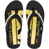 Tommy Hilfiger Zehentrenner Patch Hilfiger Beach Sandal FM0FM05903 Schwarz 44