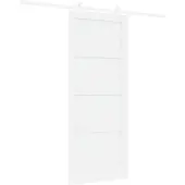 vidaXL Schiebetür Weiß 83 x 202 cm Massives Kiefernholz