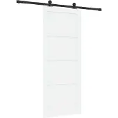 vidaXL Schiebetür Weiß und Schwarz 83 x 202 cm Massives Kiefernholz