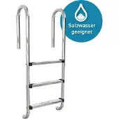 Pool Total Einstiegsleiter Edelstahl V4A | enges Modell | 4 Edelstahlstufen