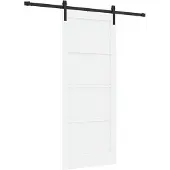 vidaXL Schiebetür Weiß und Schwarz 83 x 202 cm Massives Kiefernholz