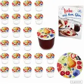 MamboCat 25er Set Sturzglas 230ml To 82 Einmachglas Comic Obst Deckel Rezeptheft