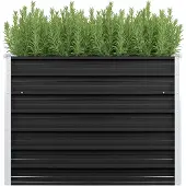 Markenlos Hochbeet Anthrazit 100x40x77cm aus verzinktem Stahl