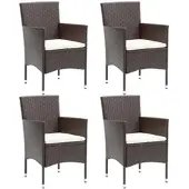 Furnicato Garten-essstühle 4 Stk Poly Rattan Braun
