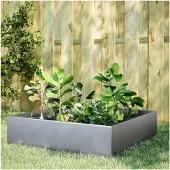 Markenlos Hochbeet 100x100x25 cm aus verzinktem Stahl