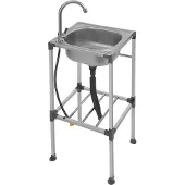 OEM Gewerbespüle, freistehend aus Edelstahl, integrierter Wasserhahn, Silber