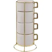 Secret De Gourmet Filiżanki ceramiczne na stojaku ARYA, 170 ml, 4 sztuki