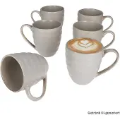 MamboCat CLAY GRAU 6er Set Kaffeebecher 320ml Steingut grau Tee-Tasse Kakao Strudel
