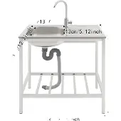 OEM Küchenspüle, drehbarer Wasserhahn, Stauraum im unteren Regal, Silber