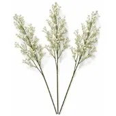 Layba Kunstblumen 3er Set Weiß Creme 65 cm Schleierkraut Dekozweige