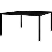 Markenlos Gartentisch 130x130x72 cm Schwarz Stahl und Glas