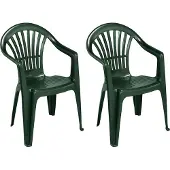 Mojawo 2er Stapelstuhl Bistrostuhl Gartenstuhl ALTEA Grün Kunststoff