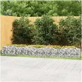Markenlos Gewölbtes Gabionen-Hochbeet 400x50x50 cm aus verzinktem Eisen