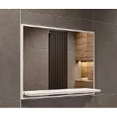 Hajduk furniture Badspiegel mit Ablage 60x50 cm Weiß – Badezimmerspiegel Wandspiegel