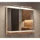 Hajduk furniture LED-Badspiegel mit Ablage 60x50 cm Sonoma – Badezimmerspiegel Wandspiegel