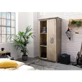 MASSIVMOEBEL24.DE Schrank Mango 100x50x190 whitewash lackiert RAILWAY #315