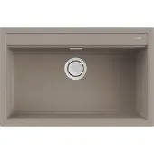 Elleci Best 130, Aufsatzwanne, Rechteckig, Granitek, Graubraun, 1 Becken, 726 x 365 mm