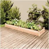 Markenlos Hochbeet mit Einsatz 240x60x25cm aus massivem Tannenholz
