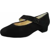 Hassia Pumps aus Veloursleder, EUR 37, breitere Weite, Blockabsatz, Klettverschluss, 2 cm Absatz