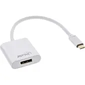 InLine USB Display Konverter, USB-C Stecker zu DisplayPort 4K/60Hz silber, 0,2 m, USB Typ-C, DisplayPort, Männlich, Weiblich, Gold
