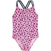 Playshoes UV-Schutz Badeanzug Leo-Print in pink | Gr.: 134/140