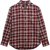 Superdry für Damen. W4010547A Hemd Check Flannel Relaxed weinrot (L), Lässig, Baumwolle, Langarm, Bordeaux
