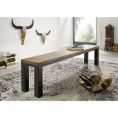 MASSIVMOEBEL24.DE Bank Wildeiche 160x35x45 Tabacco brown geölt VILLANDERS #323