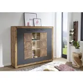MASSIVMOEBEL24.DE Highboard Sheesham 150x40x135 gebeizt TURIN #10