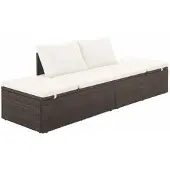Furnicato Gartenbett Braun 195x60 Cm Poly Rattan