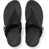FitFlop Lulu Adjustable Toe Post Leather All Black Damen-Schuhgröße 37