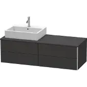Duravit XSquare Konsolenwaschtischunterbau wandhängend, 4 Schubkästen, Becken links, 1400x400x548mm, XS4913L8080