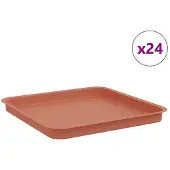 vidaXL Quadratisches Blumentablett 24 pcs Ziegelrot 36 x 36 x 2,5 cm