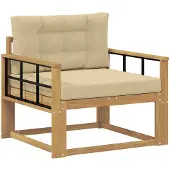 vidaXL Outdoor Mittelsofa Polyester Weiß