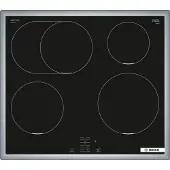 Bosch Serie 4 NIF645CB5E, Schwarz, Edelstahl, Integriert, 58 cm, Zonen-Induktionskochfeld, Glaskeramik, 4 Zone(n)