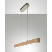 FABAS LUCE Badia LED-Pendelleuchte, 43 W, 4320 lm, 3000 K, Gestell aus Metall und Eichenholz, dimmbar, modernes Design, Länge 110 cm, Schutzklasse 1