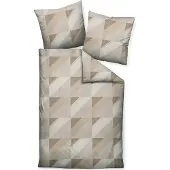 Janine Mako-Satin Bettwäsche J.D. 87065 taupe 135x200 cm + 80x80 cm