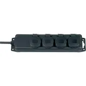 Brennenstuhl Steckdosenverteiler IP44 4-fach schwarz 2m H07RN-F 3G1,5, 1159960