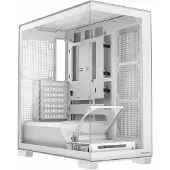 Modecom VOLCANO STELLAR Weiß MIDI PC-Gehäuse, Midi Tower ohne Lüfter, Panorama Glas Design, Stahlgehäuse, ATX Mainboard kompatibel