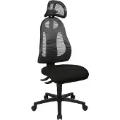 Topstar Bürostuhl Free Art mit Kopfstütze, FR100 G202X Stoff anthrazit, Gestell schwarz