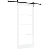 vidaXL Schiebetür Weiß 93 x 211 cm Massivholz Kiefer und Glas