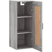 vidaXL Wandschrank Grau Sonoma 34,5x34x90 cm Holzwerkstoff