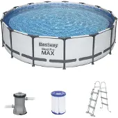 Bestway 56488 Steel Pro Max Ø457x107cm Runder Rohrpool Blau,Grau 14970 Liters Blau,Grau 14970 Liters