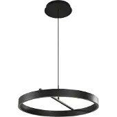 LUCANDE Rovan LED-Hängeleuchte Ø 60 cm CCT schwarz - , Rovan, dimmbar, Schwarz, für Wohnzimmer, Metall, Modern