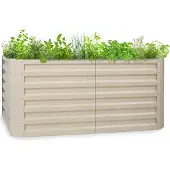 Blumfeldt Hochbeet aus Metall, Wetterfestes Stahl-Hochbeet für Balkon & Garten, Rostfreies Hochbeet Verzinkt, Freistehende Hochbeete 120x60x60 cm, 432L Pflanzkübel Groß für Blumen, Obst, Gemüse