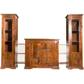 MASSIVMOEBEL24.DE MASSIVMOEBEL24 Wohnwand Akazie 300x39x200 honig lackiert OXFORD #0600