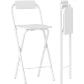 HOMCOM Barhocker 2er Set, Klappbar Barstuhl mit Stahlgestell, Lehne, Fußstütze