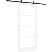 vidaXL Schiebetür ORKDAL Weiß und Schwarz 93 x 211 cm